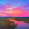 Sunset Over Marsh Paint By Numbers