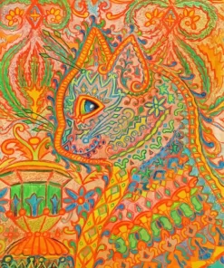 Psychedelic Cat Paint By Numbers