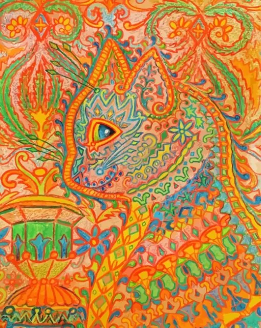 Psychedelic Cat Paint By Numbers