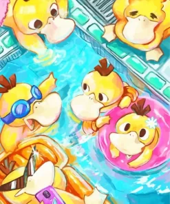 Psyducks In The Pool Paint By Numbers