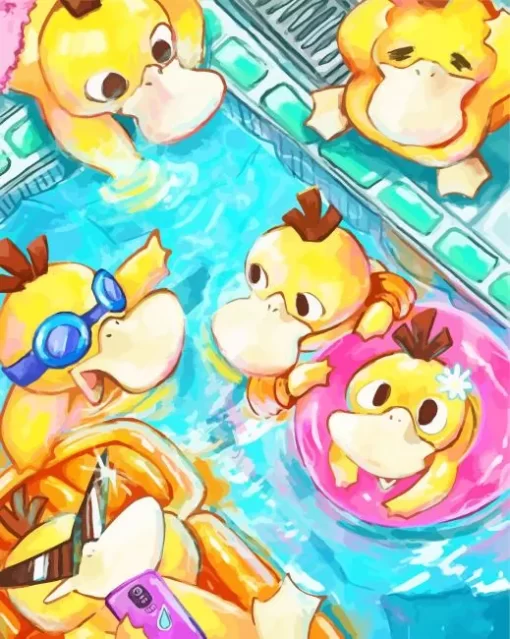 Psyducks In The Pool Paint By Numbers