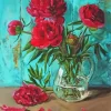 Peonies In Vase Paint By Numbers