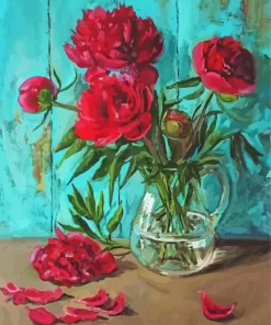 Peonies In Vase Paint By Numbers