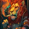 Smoking Lion Paint By Numbers