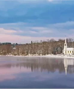 Snowy Lake Maine Paint By Numbers