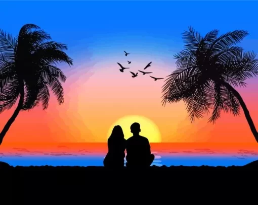 Sunset Couple Paint By Numbers