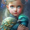 Peacock And Girl Paint By Numbers