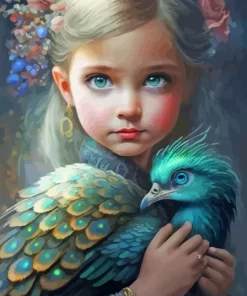 Peacock And Girl Paint By Numbers