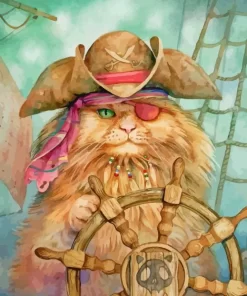 Pirate Cat Paint By Numbers