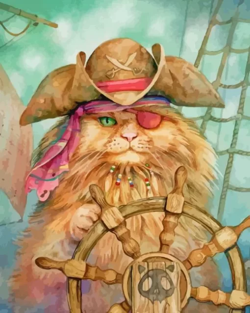 Pirate Cat Paint By Numbers