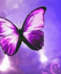 Purple Butterfly Paint By Numbers