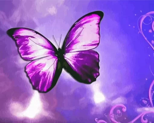 Purple Butterfly Paint By Numbers