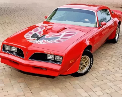 Red 1977 Firebird Paint By Numbers