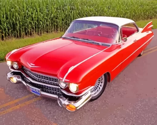 Red Cadillac Eldorado Paint By Numbers