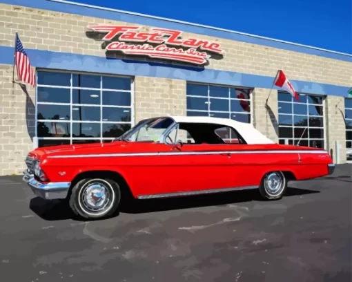 Red Lincoln Continental Paint By Numbers