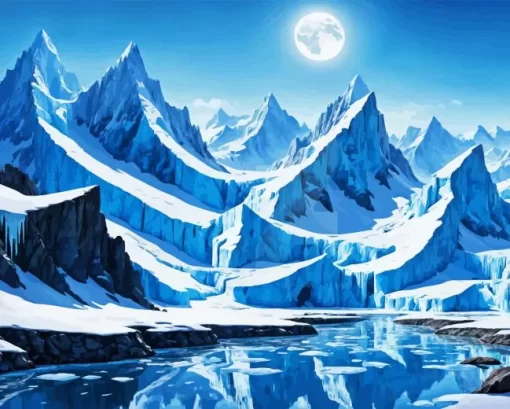 Icy Mountain Paint By Numbers