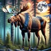 Moose And Moon Paint By Numbers