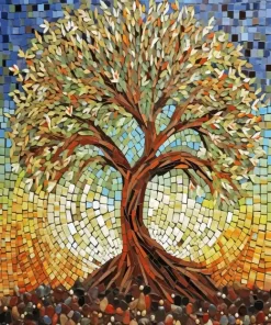 Mosaic Tree Art Paint By Numbers