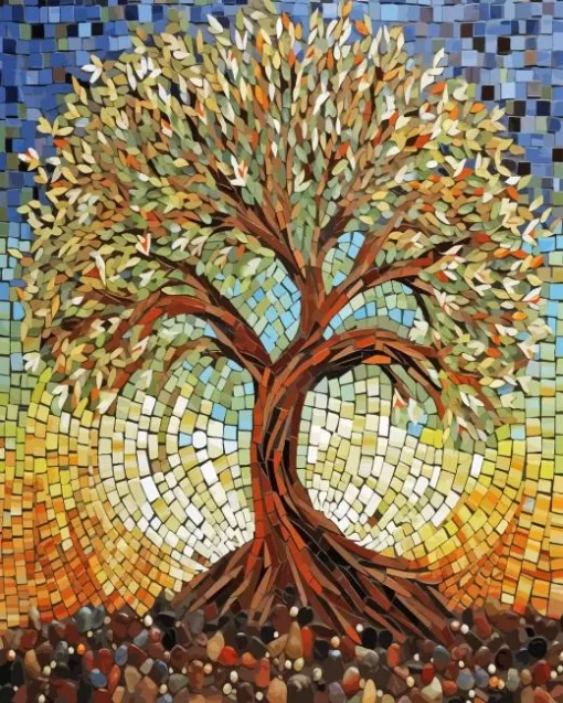 Mosaic Tree Art Paint By Numbers