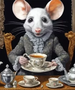 Mouse Having Tea Paint By Numbers