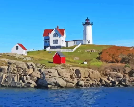 Nubble Lighthouse Paint By Numbers