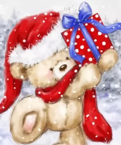 Santa Bear Paint By Numbers