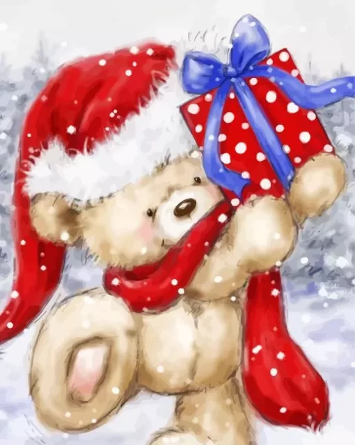 Santa Bear Paint By Numbers