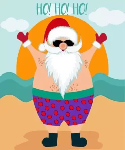 Santa On The Beach Paint By Numbers