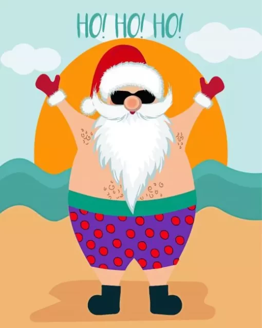 Santa On The Beach Paint By Numbers