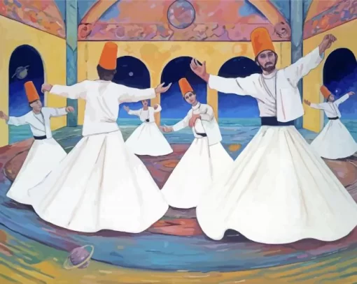 Sufi Whirling Dervishes Paint By Numbers