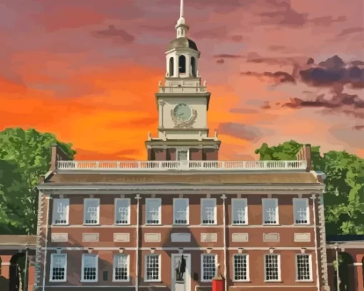 Independence Hall Paint By Numbers