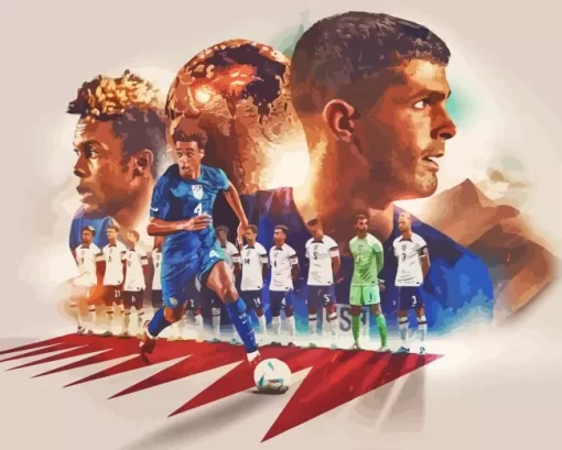 Team USA Footballers Paint By Numbers