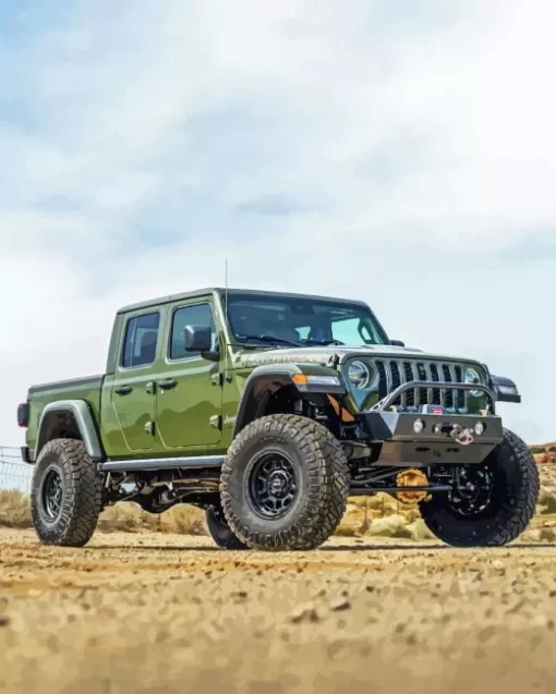 Amazing Green Jeep Paint By Numbers