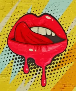 Red Graffiti Lips Paint By Numbers