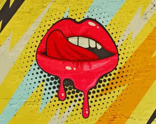 Red Graffiti Lips Paint By Numbers