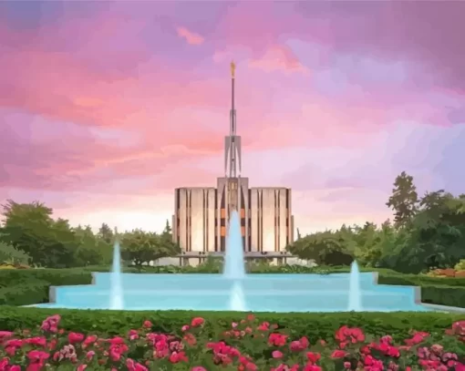 Seattle Temple Paint By Numbers