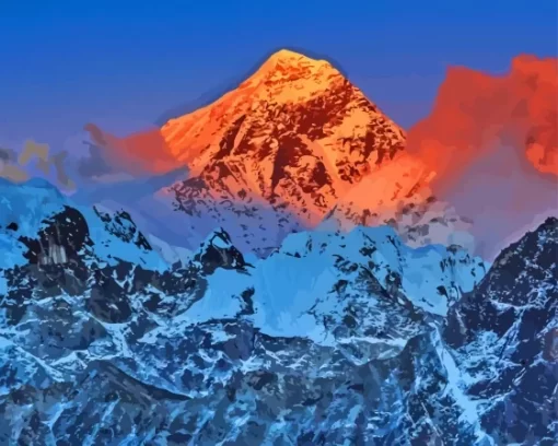 Snowy Mount Everest Paint By Numbers