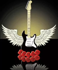 Guitar With Wings Paint By Numbers