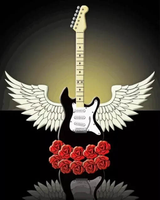 Guitar With Wings Paint By Numbers