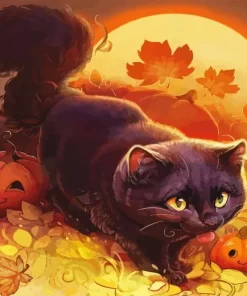 Halloween Cat Paint By Numbers