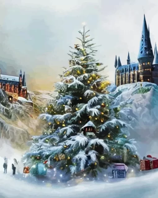 Hogwarts On Snow Paint By Numbers