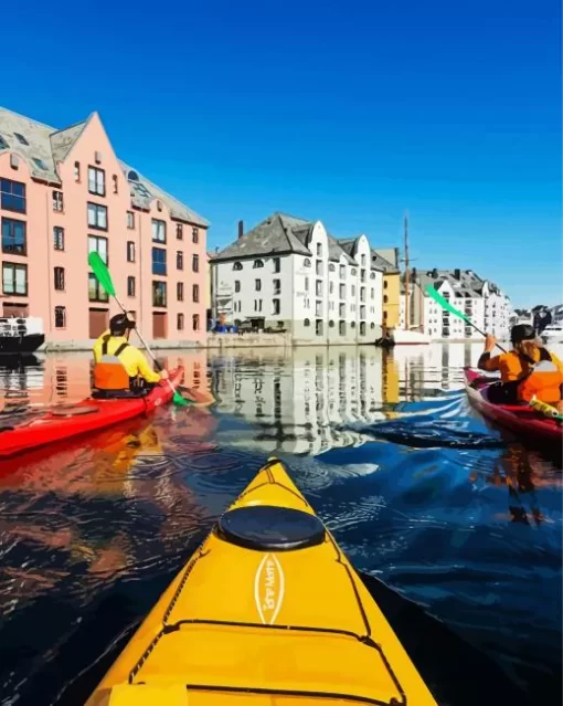 Kayaking In Alesund Paint By Numbers