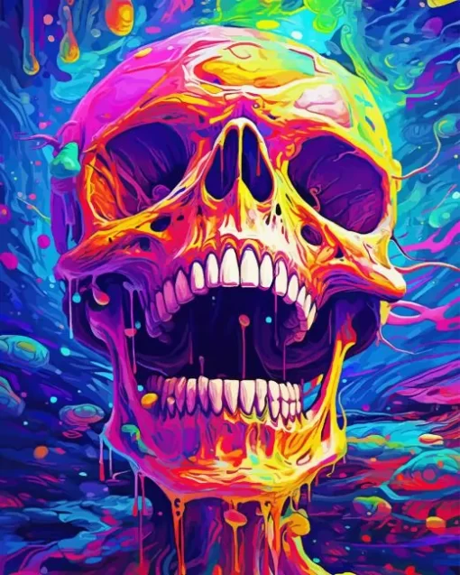 Psychedelic Skull Paint By Numbers