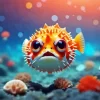 Cute Puffer Fish Paint By Numbers