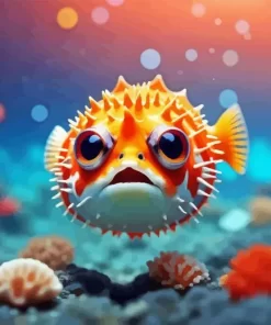 Cute Puffer Fish Paint By Numbers