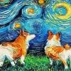 Starry Night Dogs Paint By Numbers