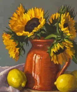 Sunflowers And Lemons Paint By Numbers