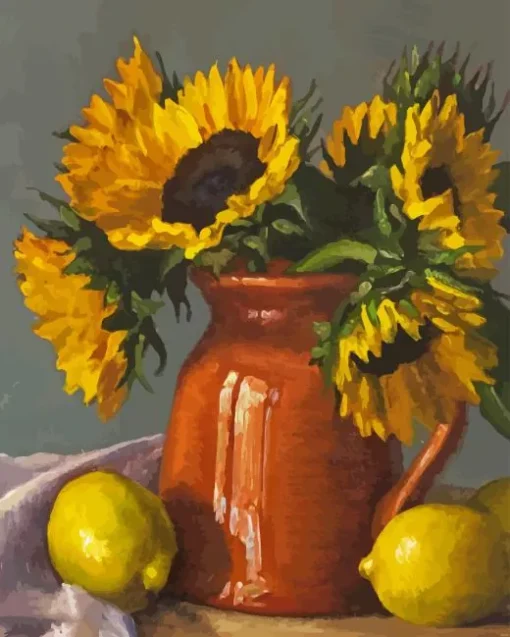 Sunflowers And Lemons Paint By Numbers