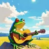 Frog Playing Guitar Paint By Numbers