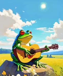 Frog Playing Guitar Paint By Numbers